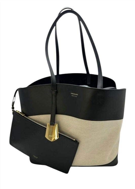 Salvatore Ferragamo - Women's Leather And Canvas Tote