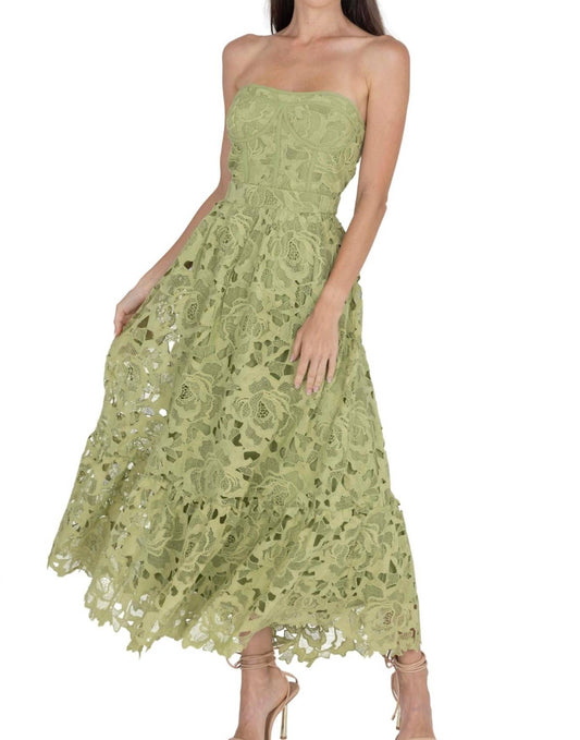 Akalia - Amelia Lace Bustier Midi Dress