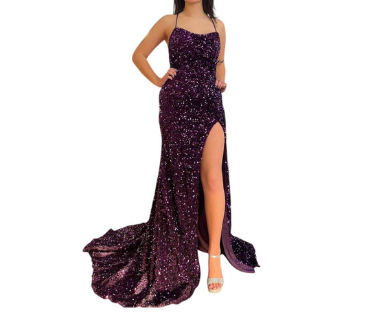Sherri Hill - Sequin Straight Neckline Prom Gown