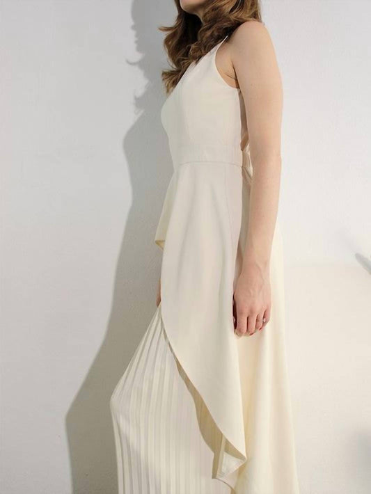 Mulla - Eva Hi-low Hem Dressy Top And Pleated Pants Set