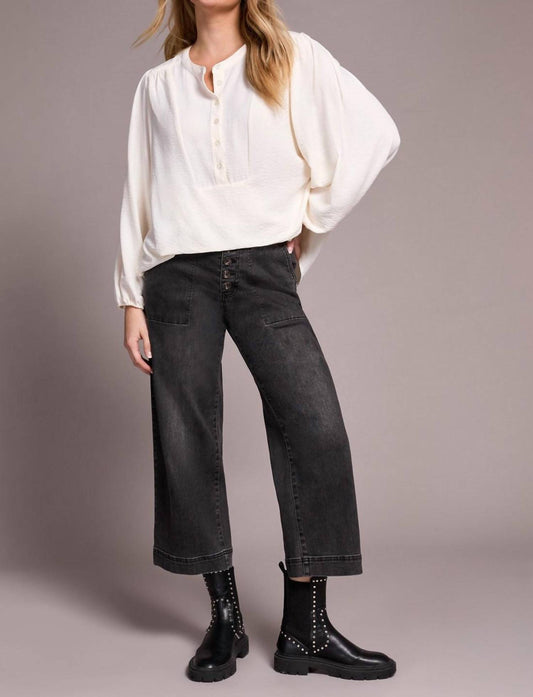 Tribal - Long Sleeve Blouse With Folded Hem