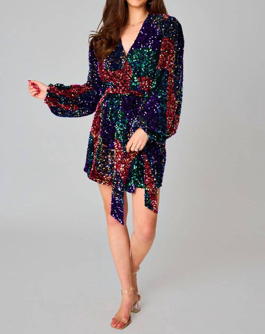 Adeline Sequin Wrap Dress