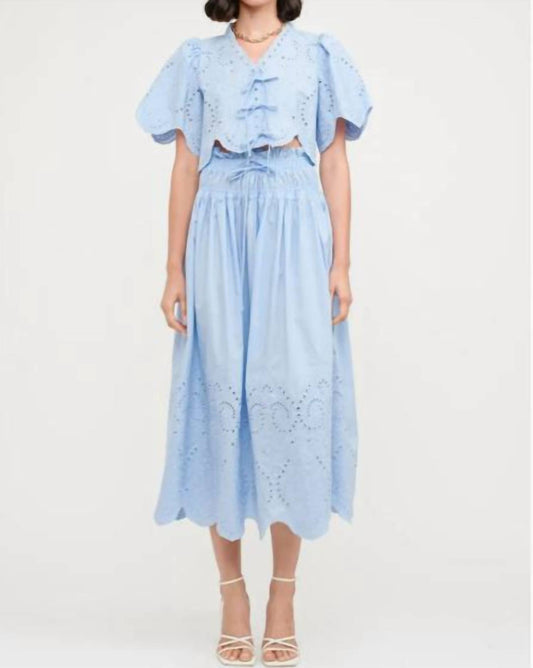 Sofie The Label - High-waisted Maxi Eyelet Skirt