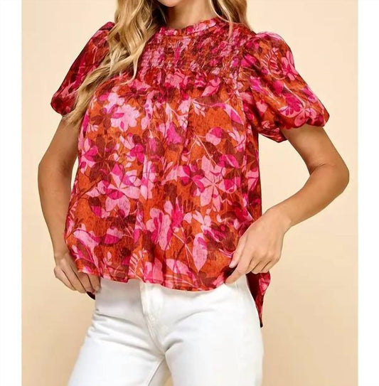 Tcec - Autumn Floral Printed Top