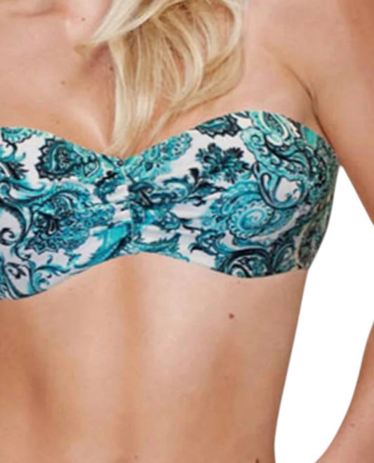 Zali - Bandana Center Ruched Bandeau Bikini Top
