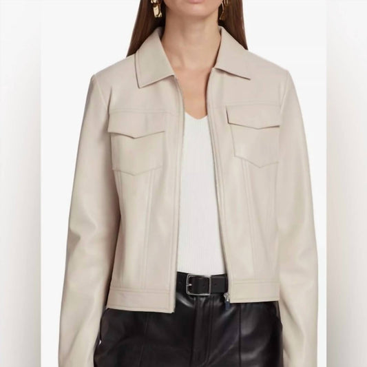 Elie Tahari - Vegan Leather Zip Up Jacket