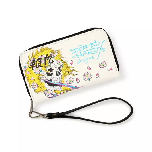 Ed Hardy - Women's Skull Flower Zip Around Wallet