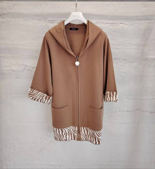 Nelly - Animal Print Hooded Cardigan