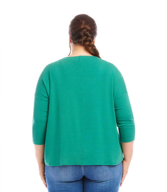 Karen Kane - 3/4 Sleeve Boatneck Top - Plus Size G