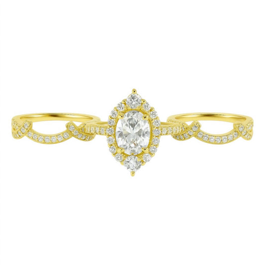 Allyanna Gifts - Women's Oval Moissanite Ring - 3 Piece Set