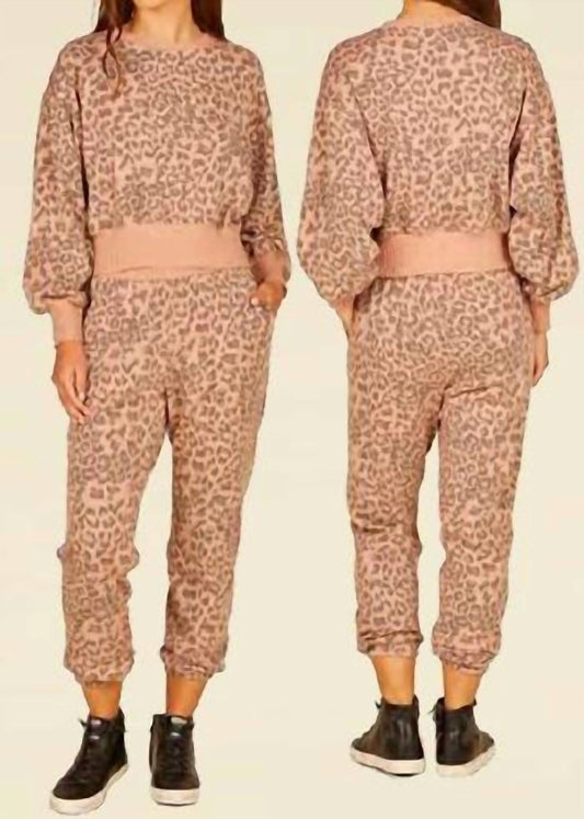 Leopard Crew Neck Crop Top