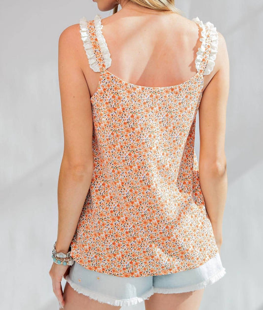 Easel - Floral Lace Strap Top