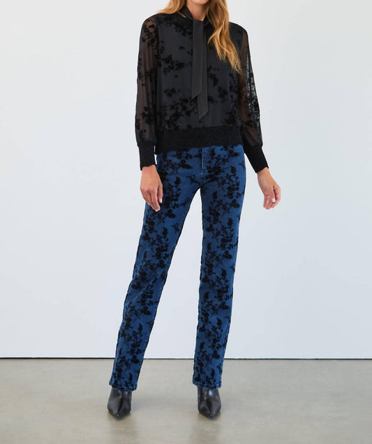 Fdj - Flocked Long Sleeve Mesh Top