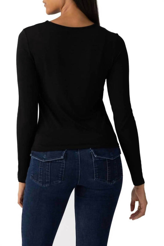 Sanctuary - Asymmetrical Neck Long Sleeve Top