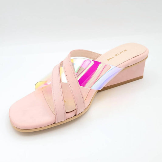 All Black - Strappy Square Wedge