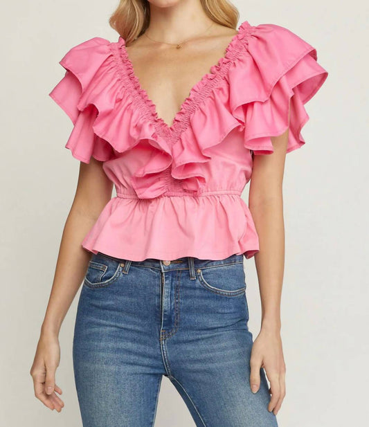Entro - Peplum Ruffle Top