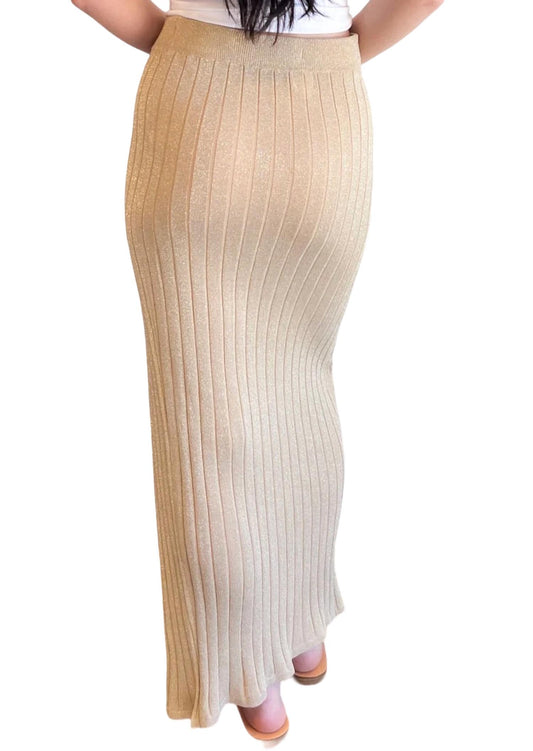 Vintage Havana - Gleam Ribbed Maxi Skirt