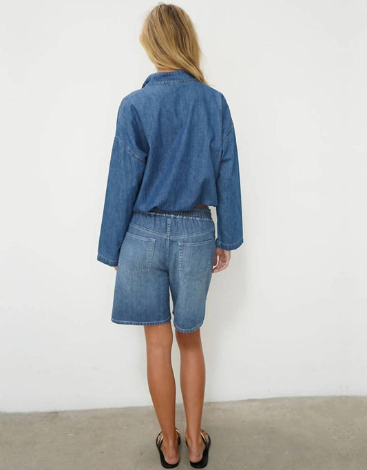 Lna - Drawstring Long Sleeve Top