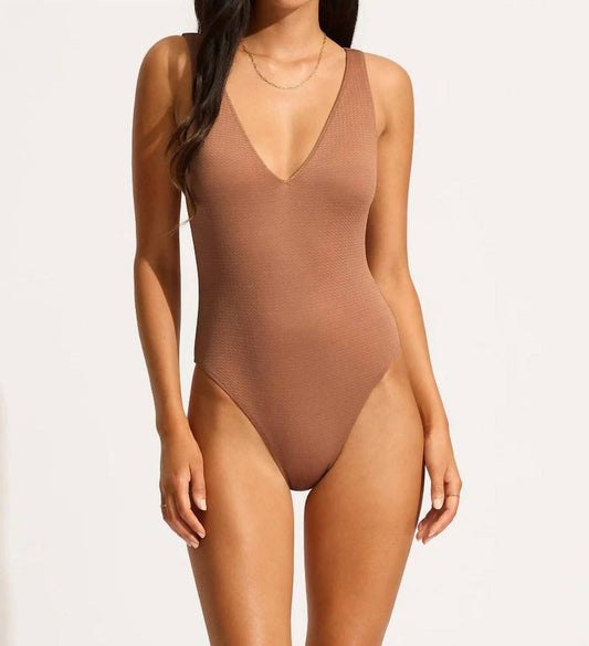 Seafolly - Sea Dive Deep V Neck One Piece Swimsuit