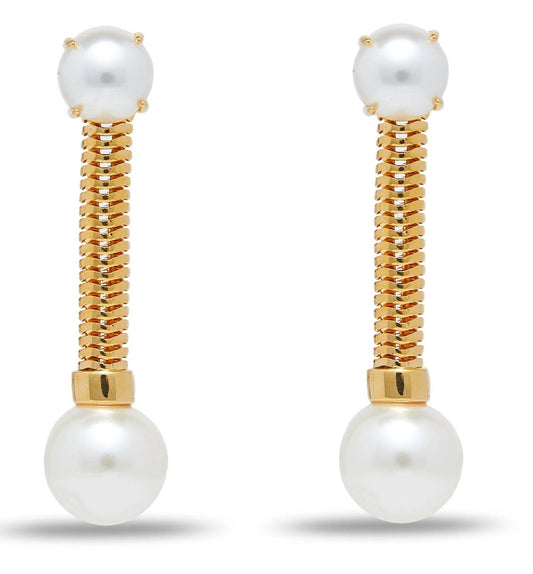 Lele Sadoughi - Women's Pearl Snake Chain Linear Earrings