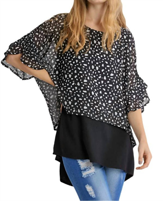 Umgee - Animal Print Chiffon Layered Overlay Top