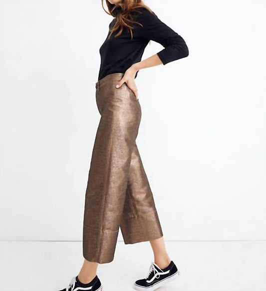 Madewell - Emmette Wide Leg Metallic Crop Pants