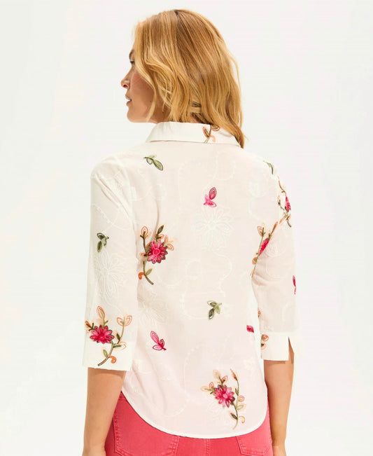 Fdj - classic embroidered Voile Shirt