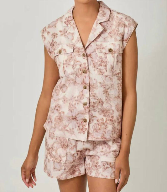 Mystree - Floral Button Up Camp Shirt