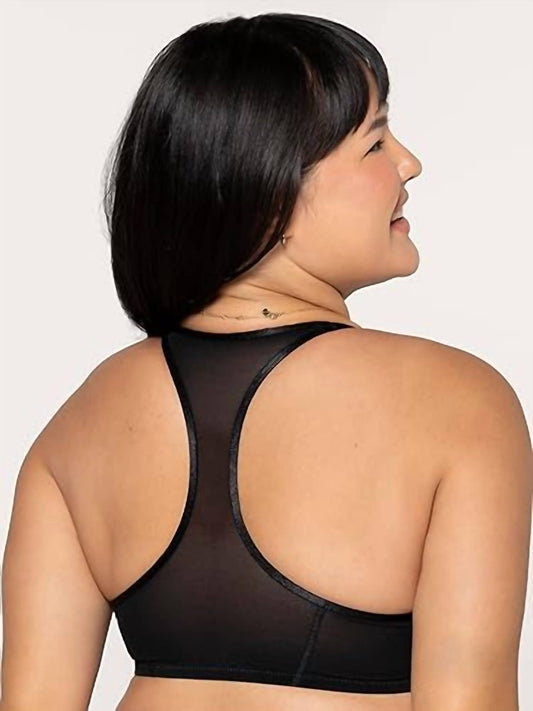 Curvy Couture - Sheer Mesh Front Close Racerback T-shirt Bra