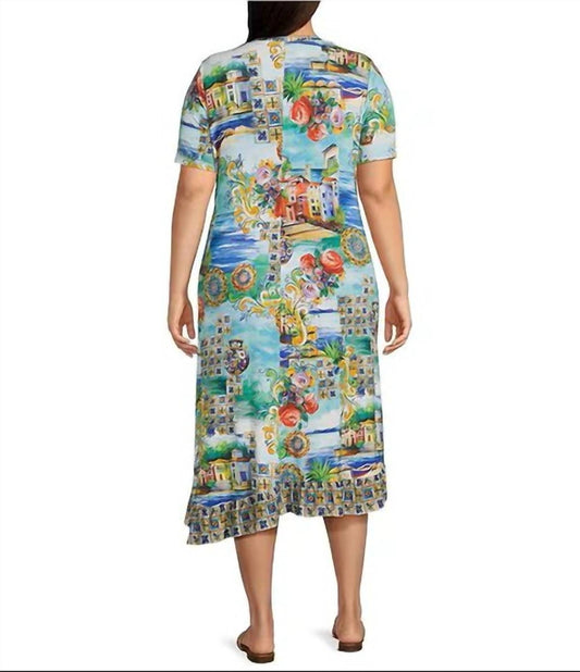 Johnny Was - Janie Favorite Asymmetric Hem Short Sleeve Dress - Plus