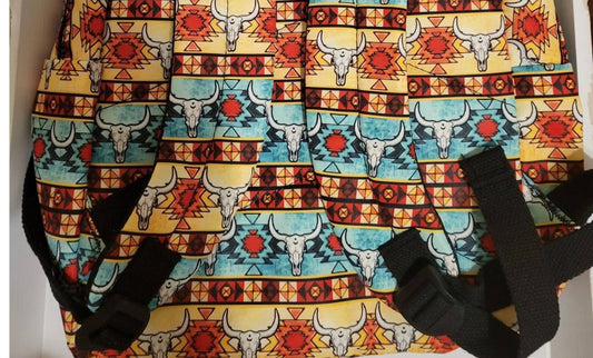 Montana West - Bull Skull Aztec Western Backpack