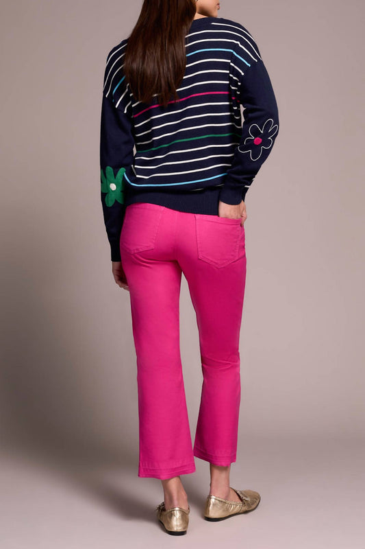 Tribal - V-neck Jacquard Embroidered Sweater