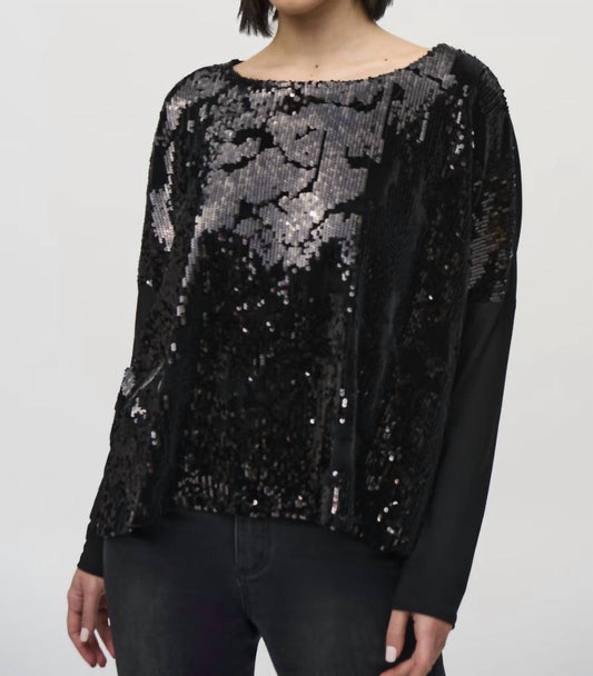 Joseph Ribkoff - Relaxed Fit Sequins Top