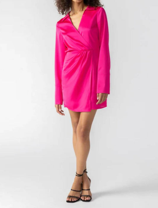 Sanctuary - Cuff Detail Satin Wrap Dress