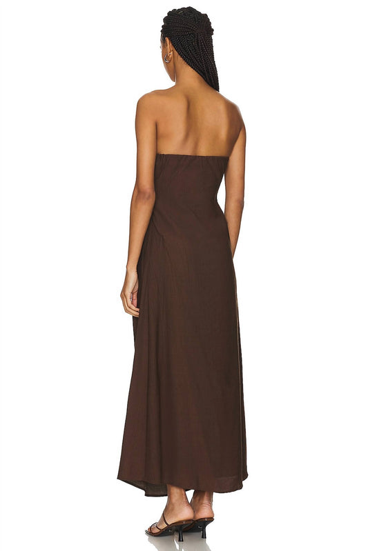 Sovere - A-line Strapless Maxi Dress