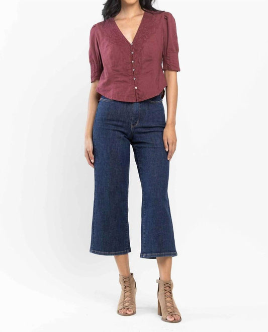 Judy Blue - High Waist Tummy Control Wide Leg Crop Jeans