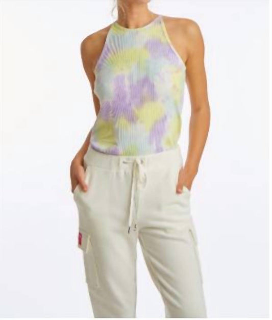 TIE DYE RIBBED HALTER