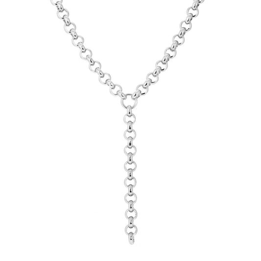 Eklexic - Women's Royal Rolo Chain Lariat Necklace