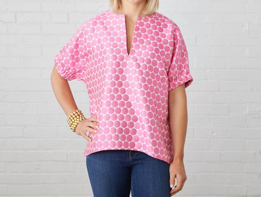 Caryn Lawn - Betsy Jacquard Polkadot Top
