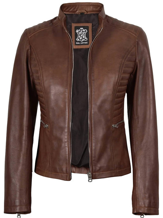 Decrum - Women's Rachel Biker Style Leather Jacket
