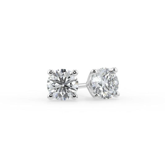 Aamiaa - 0.40 Carat Natural Diamond Round Brilliant Stud Earrings