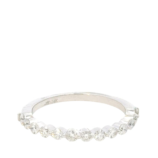 Aamiaa - 0.51 Carat Natural Diamond Bar & Prong Set Band Ring - Size 6.5