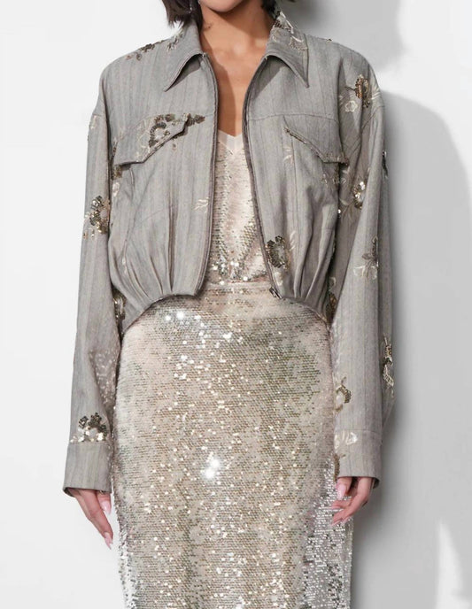 Greylin - Brielle Sequin Embroidered Jacket