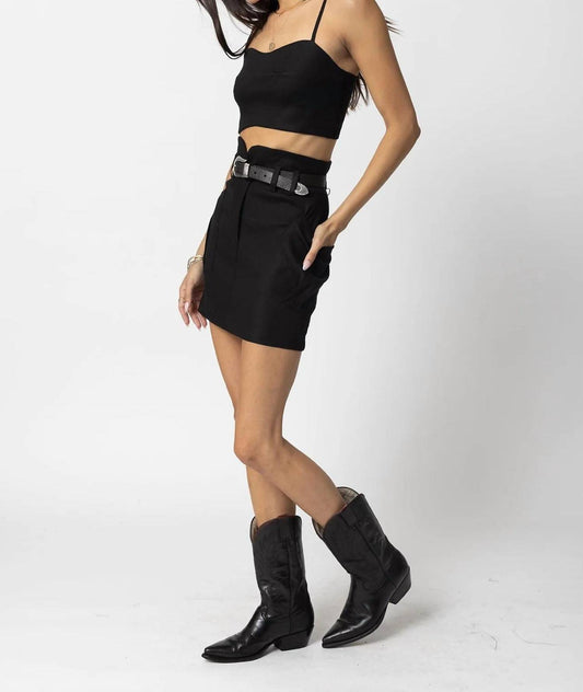 Stillwater - Stretch Linen Cargo Knotch Waist Mini Skirt