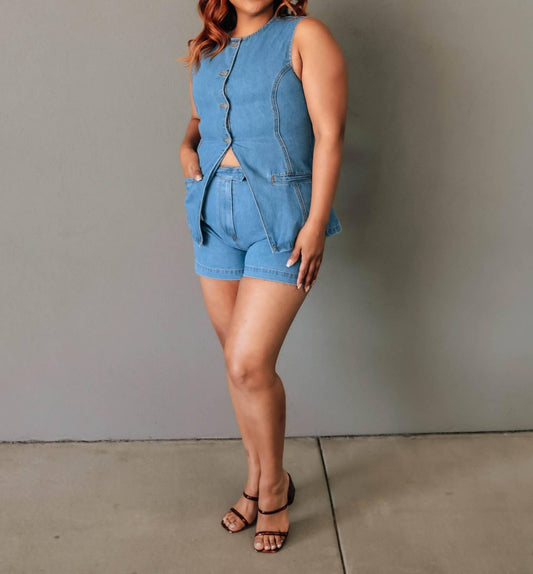 Mable - Monroe Denim Vest And Short Set