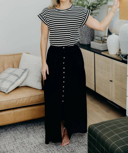 Mikarose - Button Front Maxi Skirt