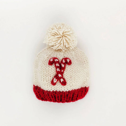 Huggalugs - Unisex Candy Cane Pompom Hat