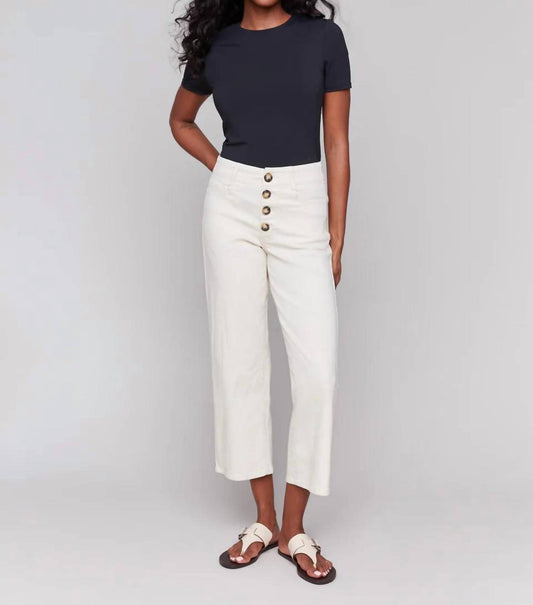 Charlie B - Women's Button Fly Straight Crop Leg Pant