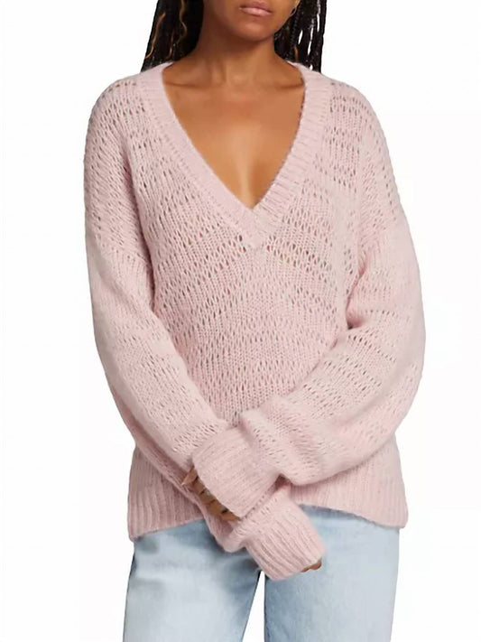 Naadam - Alpaca-Blend Open Stitch V-Neck Sweater