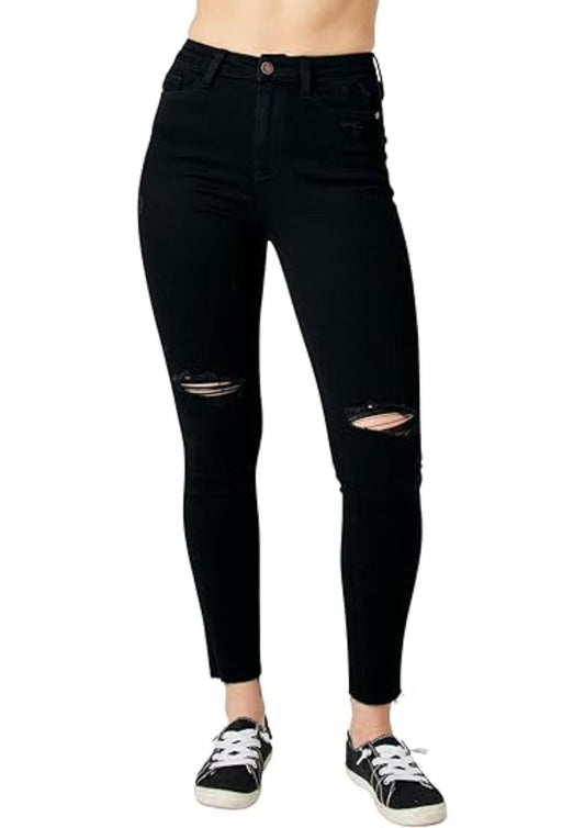Judy Blue - High Waist Raw Hem Skinny Jean